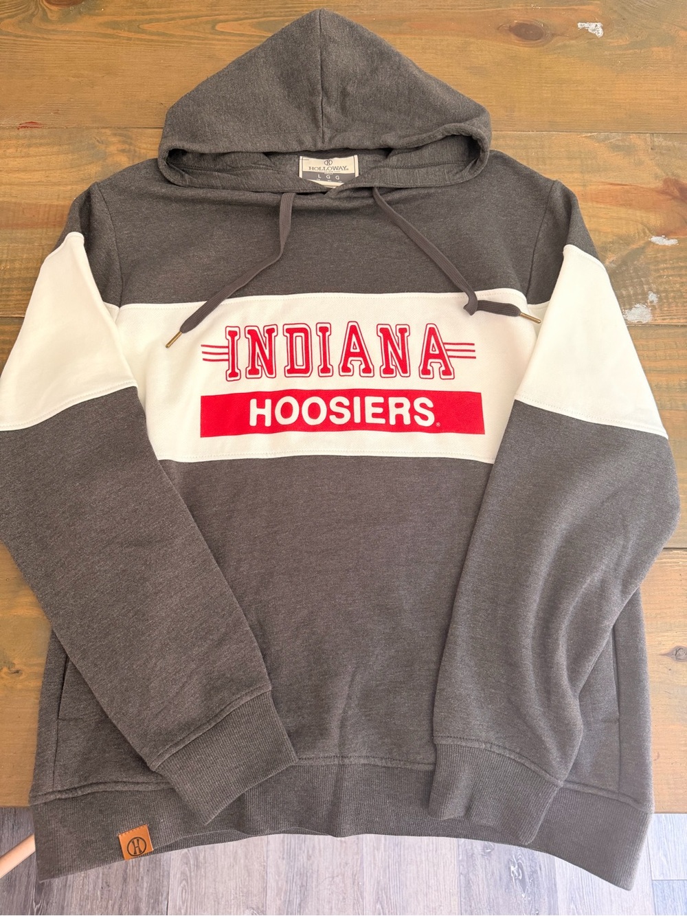 Holloway Gray & White Indiana Hoosiers Pullover Hoodie